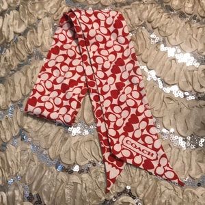 Coach Hearts Red Scarf